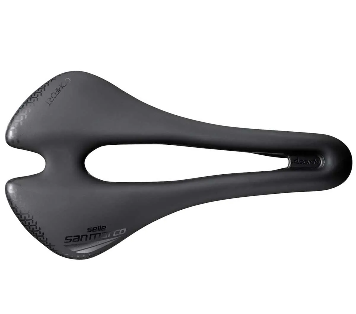 Selle San Marco Aspide Short Comfort Dynamic Open Fit Sattel L3 Wide schwarz Gestell Manganese