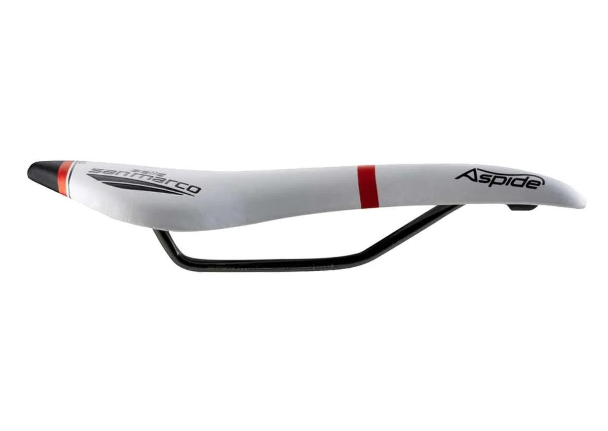 Selle San Marco Aspide Racing Open Sattel S2 Narrow weiss Gestell Xsilite