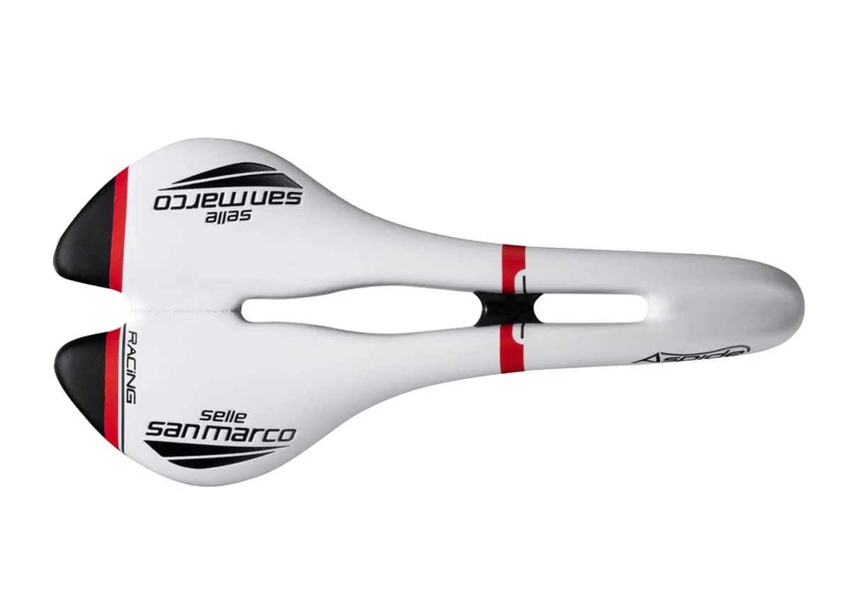 Selle San Marco Aspide Racing Open Sattel S2 Narrow weiss Gestell Xsilite