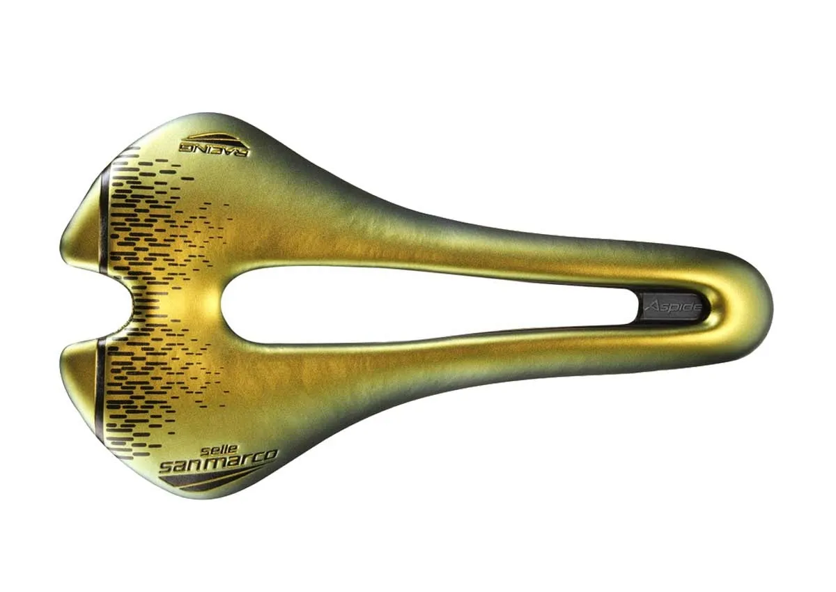Selle San Marco Aspide Short Racing Sattel L3 Wide Iridescent Gold Gestell Xsilite