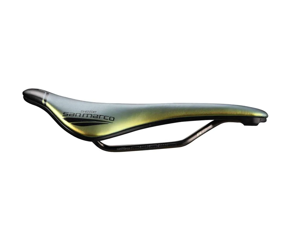 Selle San Marco ShortFit 2.0 Racing Sattel L3 Wide Iridescent Gold Gestell Xslite