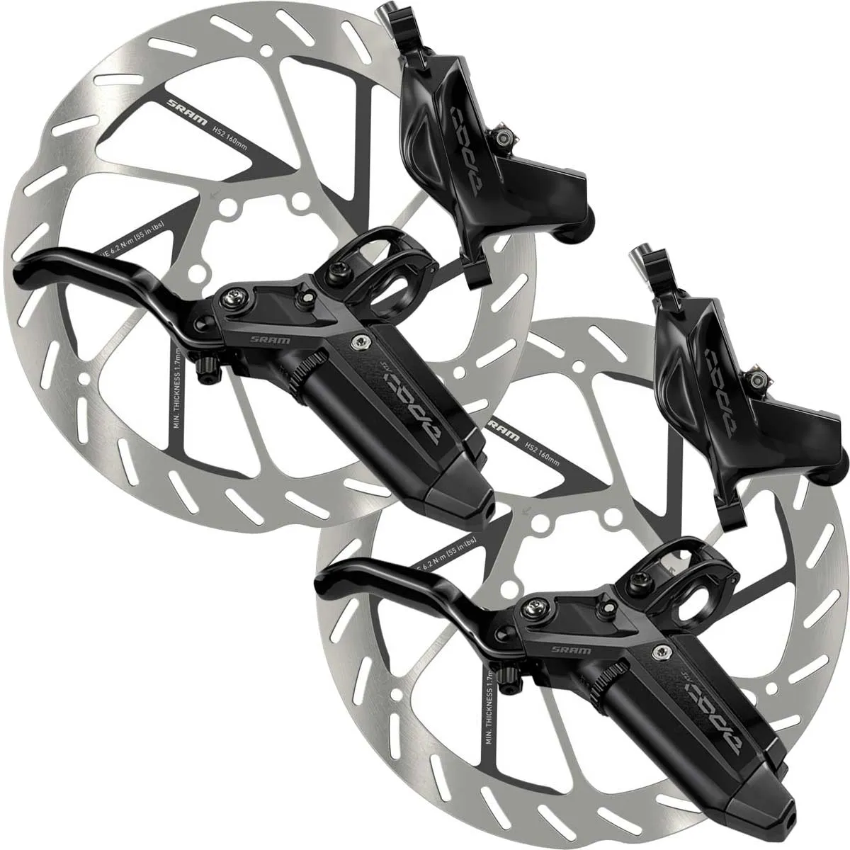 Disc Set Sram Code Silver Stealth Bremsen 4 Kolben + HS2 Bremsscheiben Disc 6 Loch