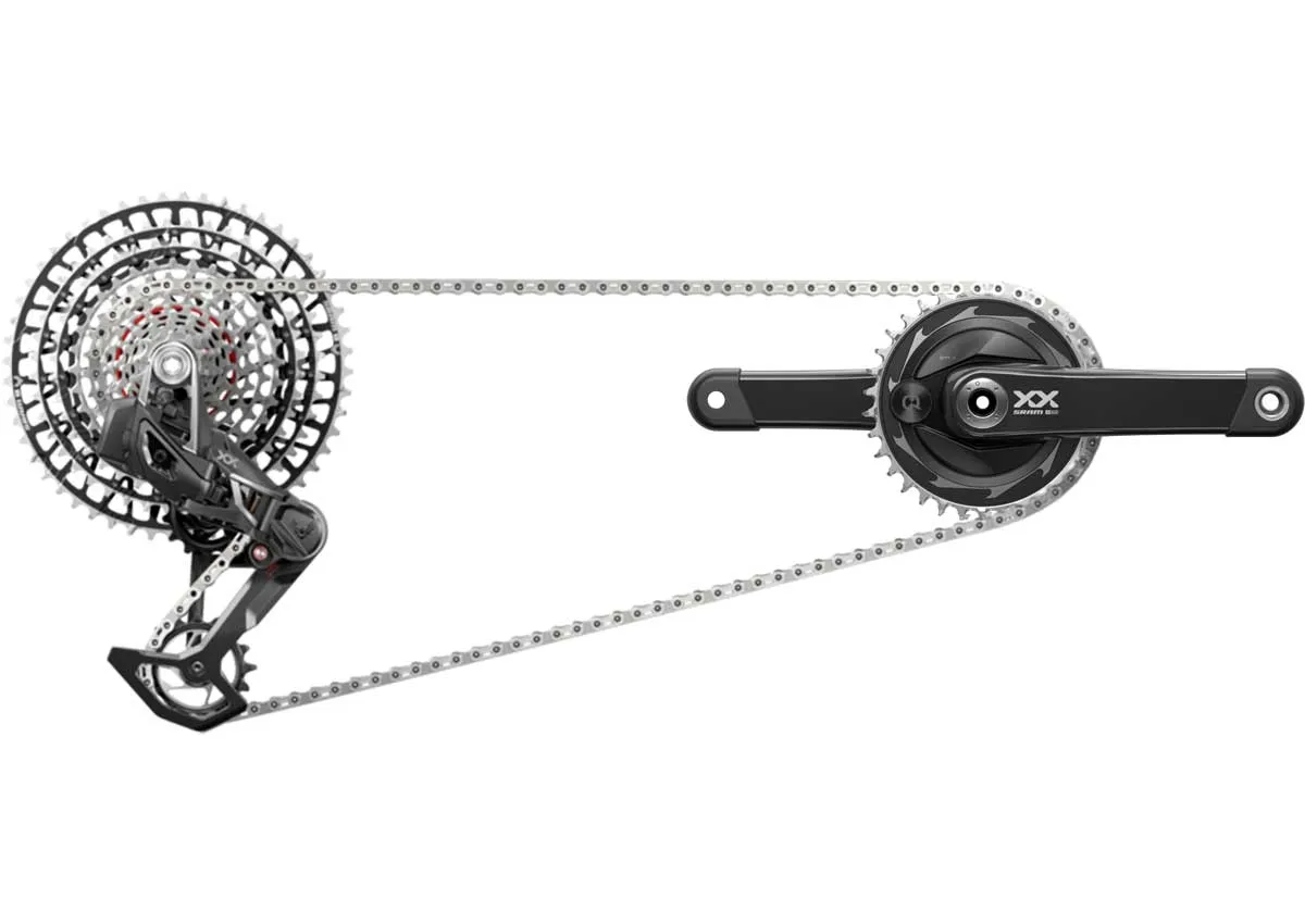 Sram XX SL Eagle AXS Transmission Gruppe 12x1-fach + Powermeter 165 mm 34 Zähne