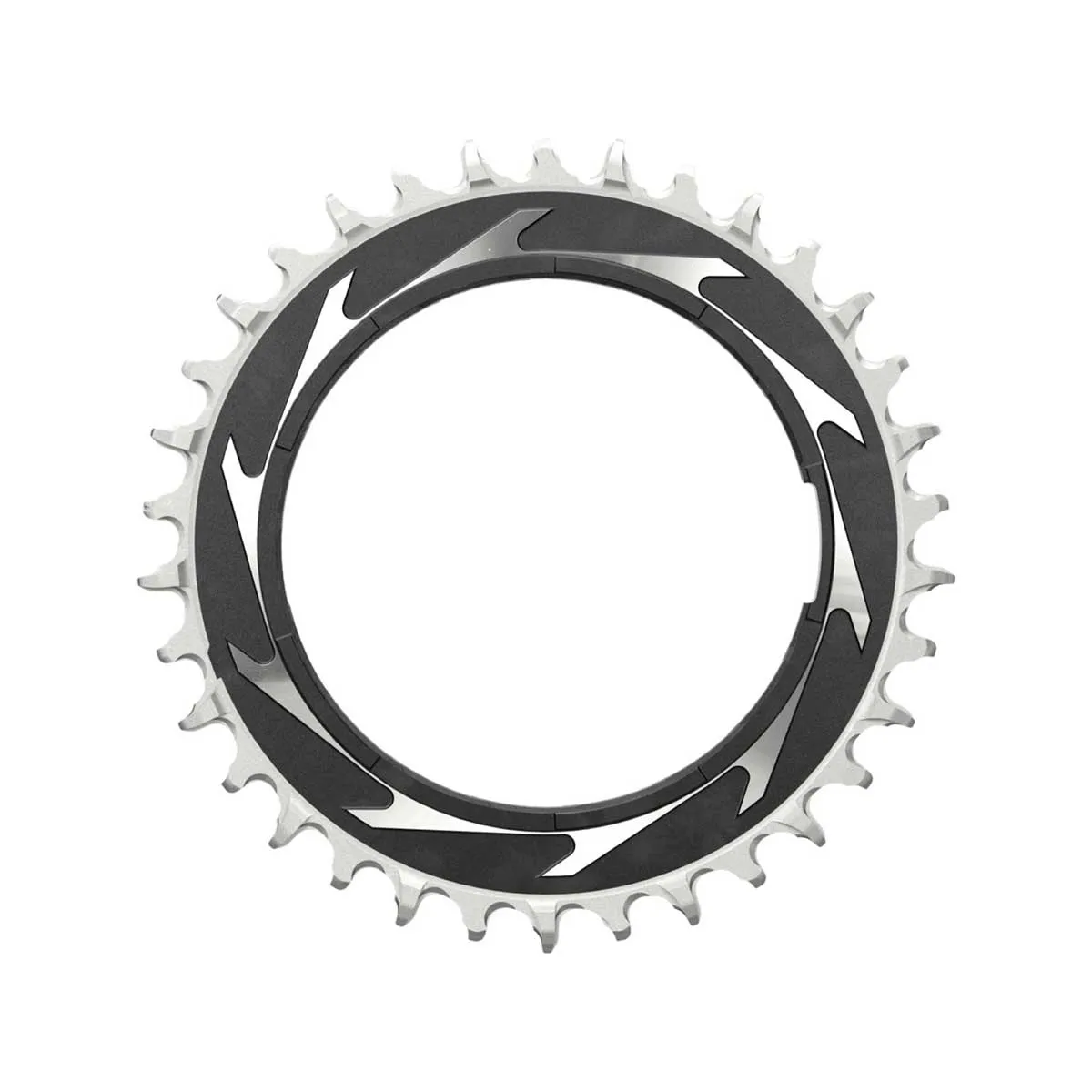 Sram XX SL Eagle Powermeter T-Type Kettenblatt Thread Mount Offset 0mm schwarz-silber 36 Zähne