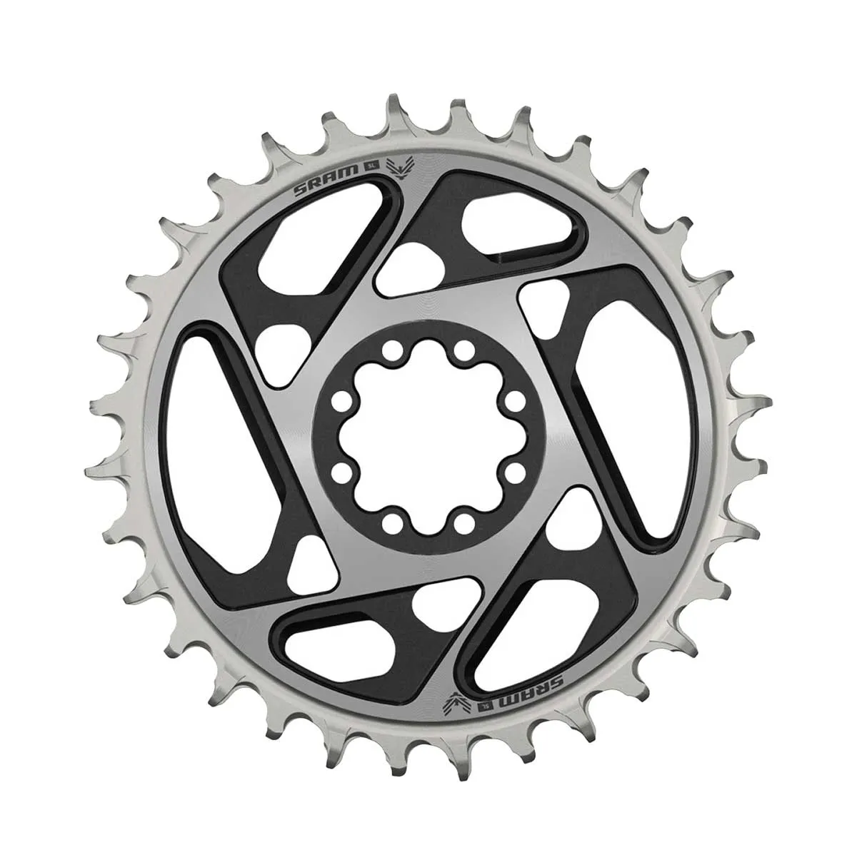 Sram XX SL Eagle T-Type Kettenblatt 8-Loch DM Offset 3mm schwarz-silber 32 Zähne