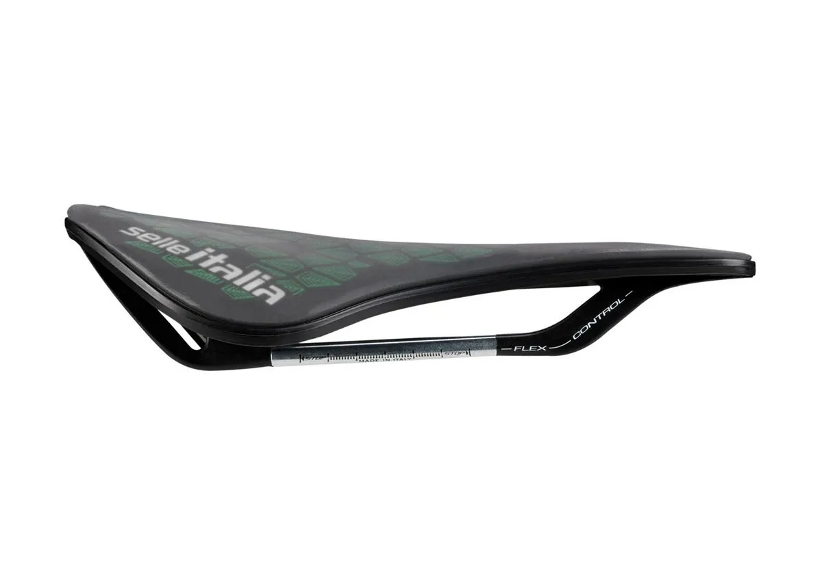 Selle Italia Model X Leaf Superflow Fec-Alloy Superflow Sattel L3 Breite 145mm Gestell Stahl schwarz-grün