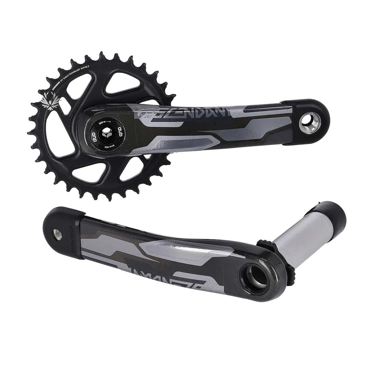 Truvativ Descendant Colab Eagle Carbon Kurbel DUB TroyLee Design grau Boost DM 32 Zähne 170 mm