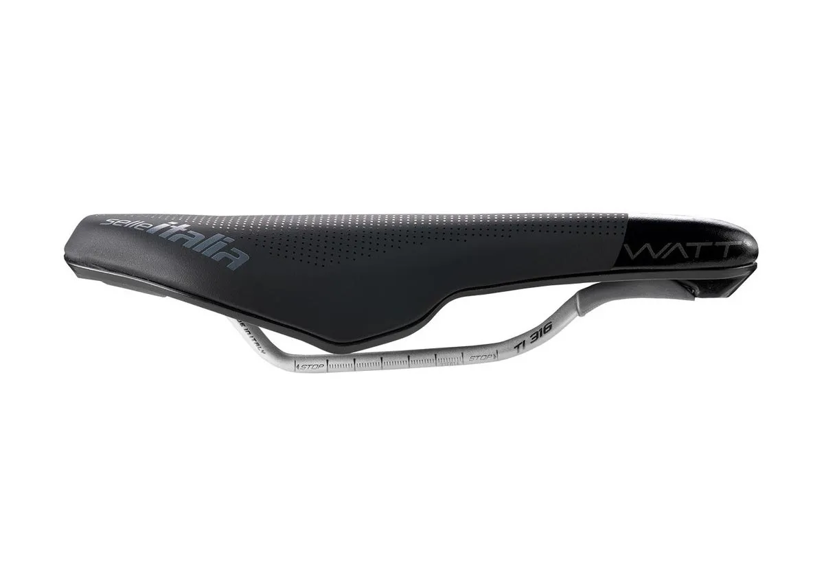 Selle Italia Watt Gel Ti316 Superflow Sattel U3 Breite 133mm Gestell Titan schwarz