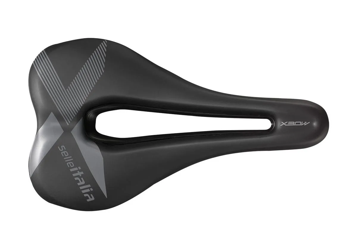 Selle Italia X-Bow Fec-Alloy Superflow Sattel S3 Breite 145mm Gestell Stahl schwarz-grau