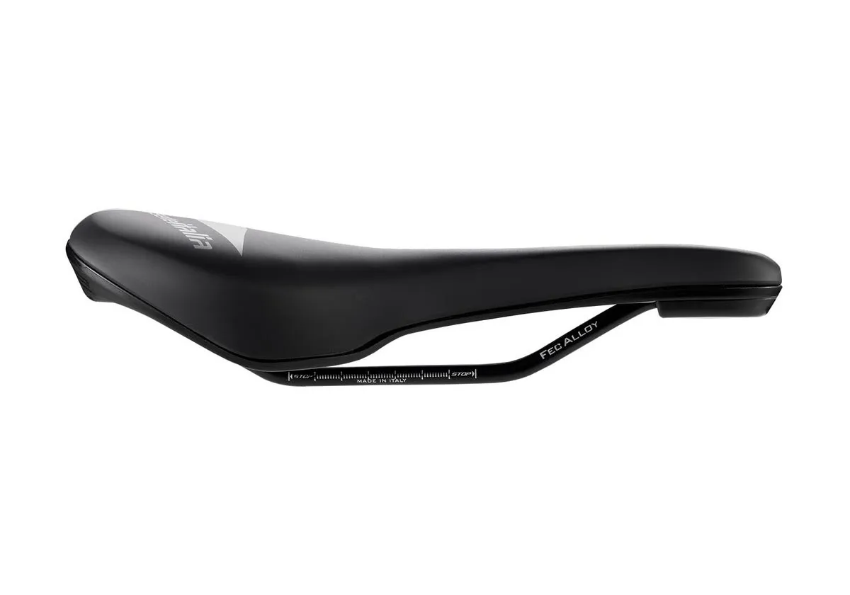 Selle Italia X-Bow Fec-Alloy Superflow Sattel S3 Breite 145mm Gestell Stahl schwarz-grau
