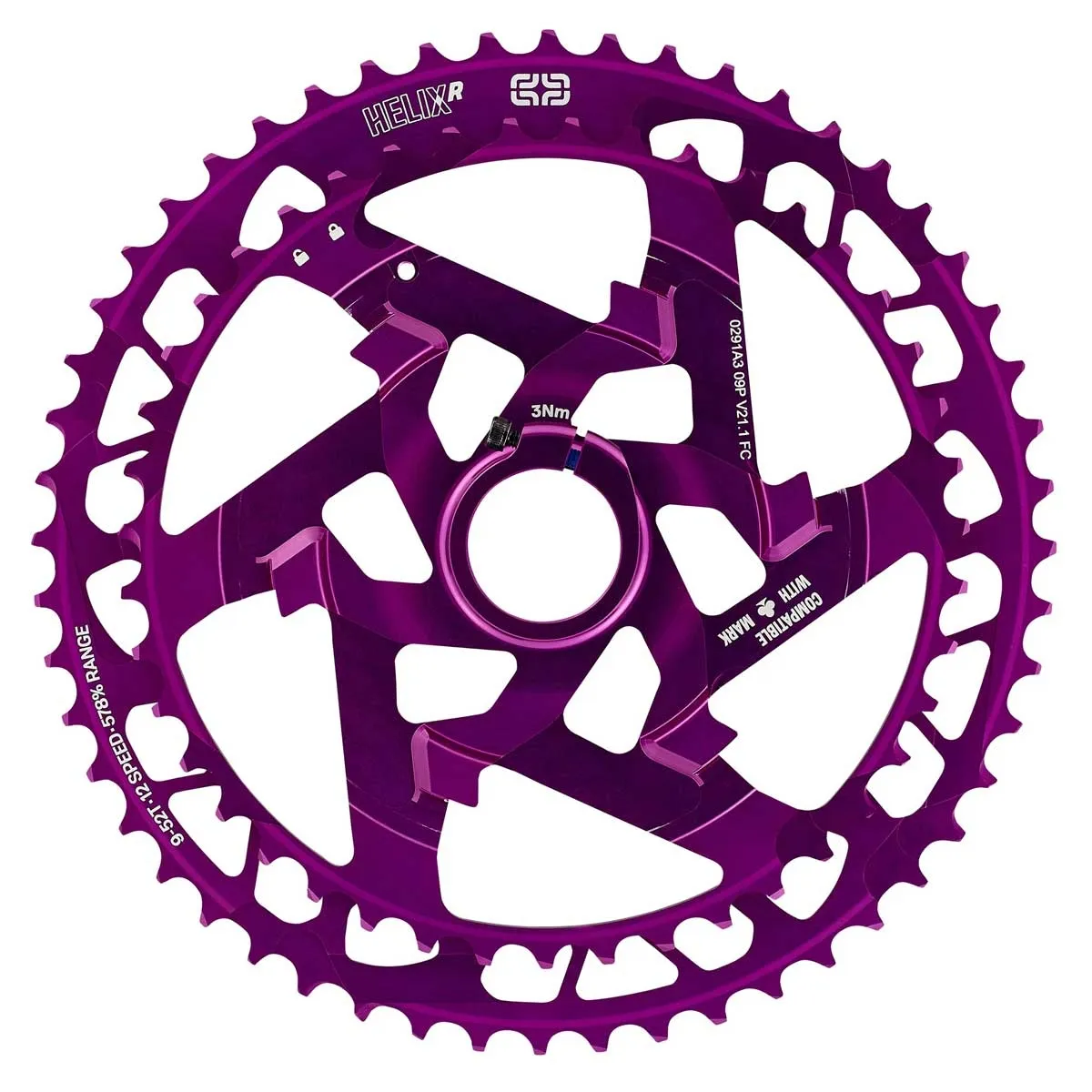 e*thirteen Helix Race 12-fach Ritzelblock 43-52 Zähne Eggplant-Violett