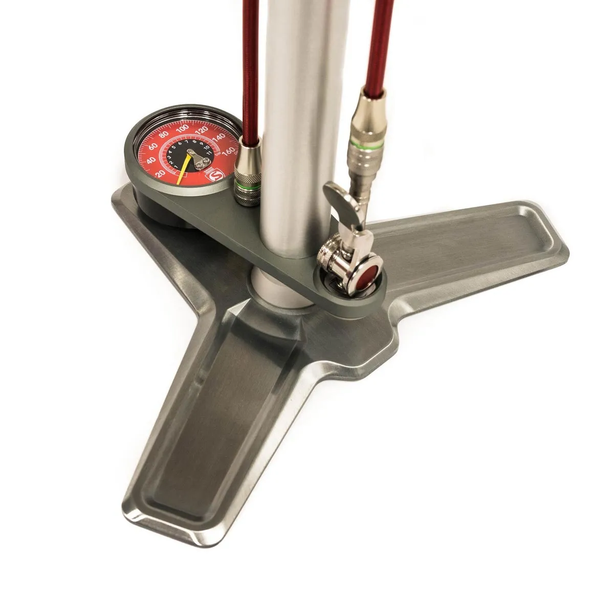 SILCA SuperPista Ultimate Plus Hiro Standpumpe - 11 Bar Zink Edelstahl Holz silber