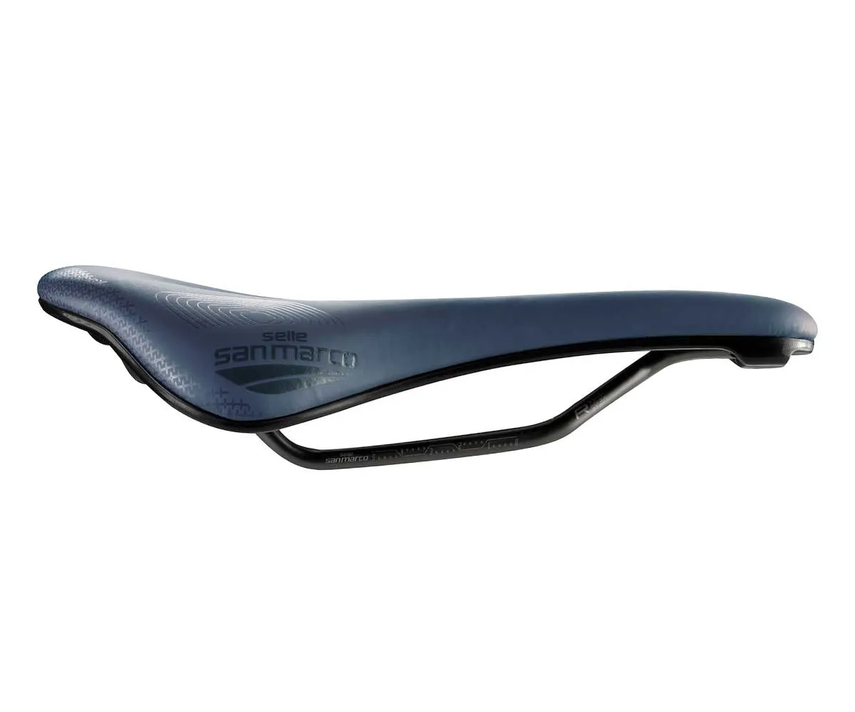 Selle San Marco ShortFit 2.0 Supercomfort Racing Sattel S3 Wide Ocean-Blue Gestell Xsilite