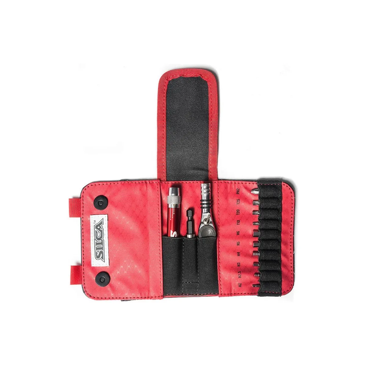 SILCA T-Ratchet Kit Werkzeugset + Ti-Torque Drehmomentschlüssel - 15-teilig silber-rot