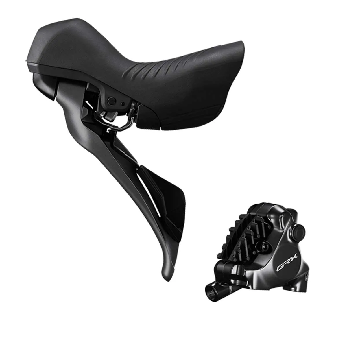 Disc Shimano GRX ST-RX820-R Schalt-Bremshebel 12-fach rechts + Disc BR-RX820 Flat Mount Hinterrad Scheibenbremse