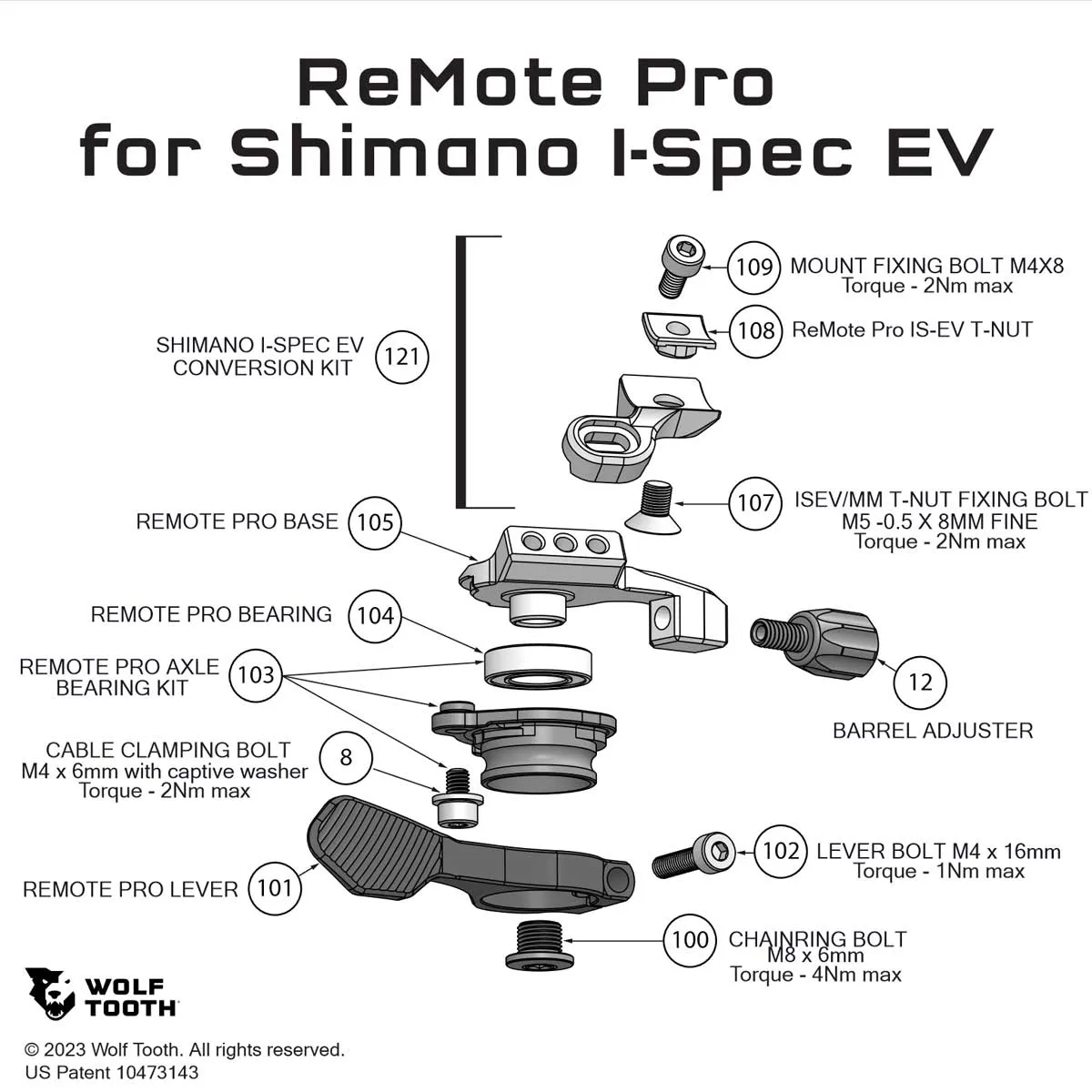 Wolf Tooth ReMote Pro Hebel | Montage Shimano I-Spec EV