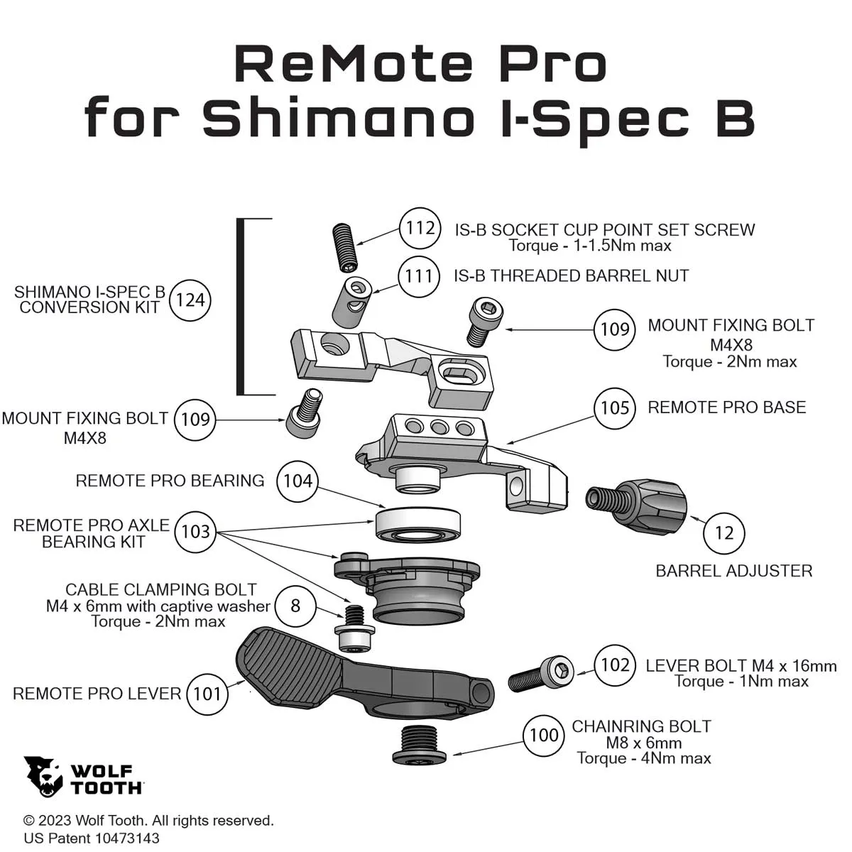 Wolf Tooth ReMote Pro Hebel | Montage Shimano I-Spec B