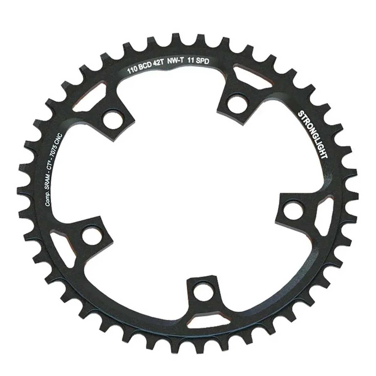 Stronglight Gravel ct2 Single Kettenblatt 5-Arm Sram 110 Lk schwarz 38 Zähne