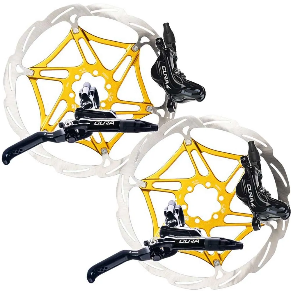 Disc Set Formula Cura 4 FCS+TFRA Scheibenbremsen schwarz + zweiteilige Scheiben 6 Loch gold