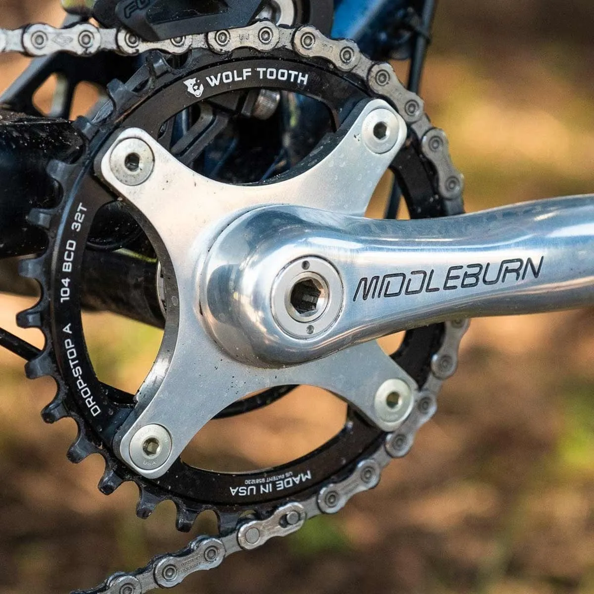 Wolf Tooth Drop-Stop B Kettenblatt 9-12-fach - Alu 4 Arm Lochkreis 104mm 34 Zähne