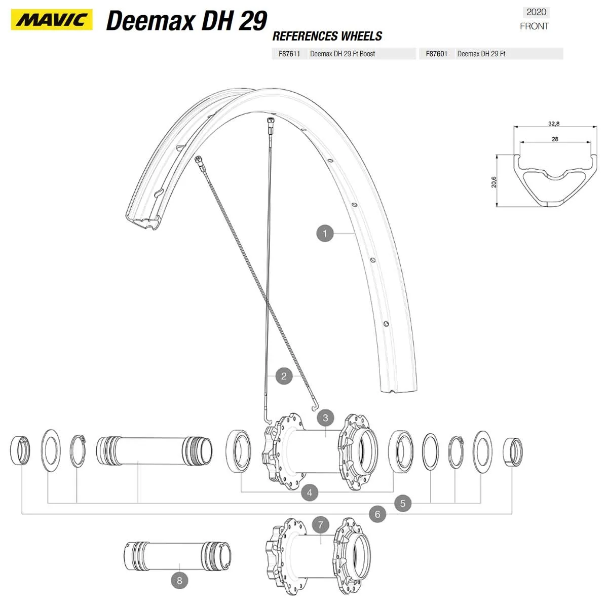 Ersatzteile Mavic Deemax DH Laufradsatz 29 Zoll Mod 2020