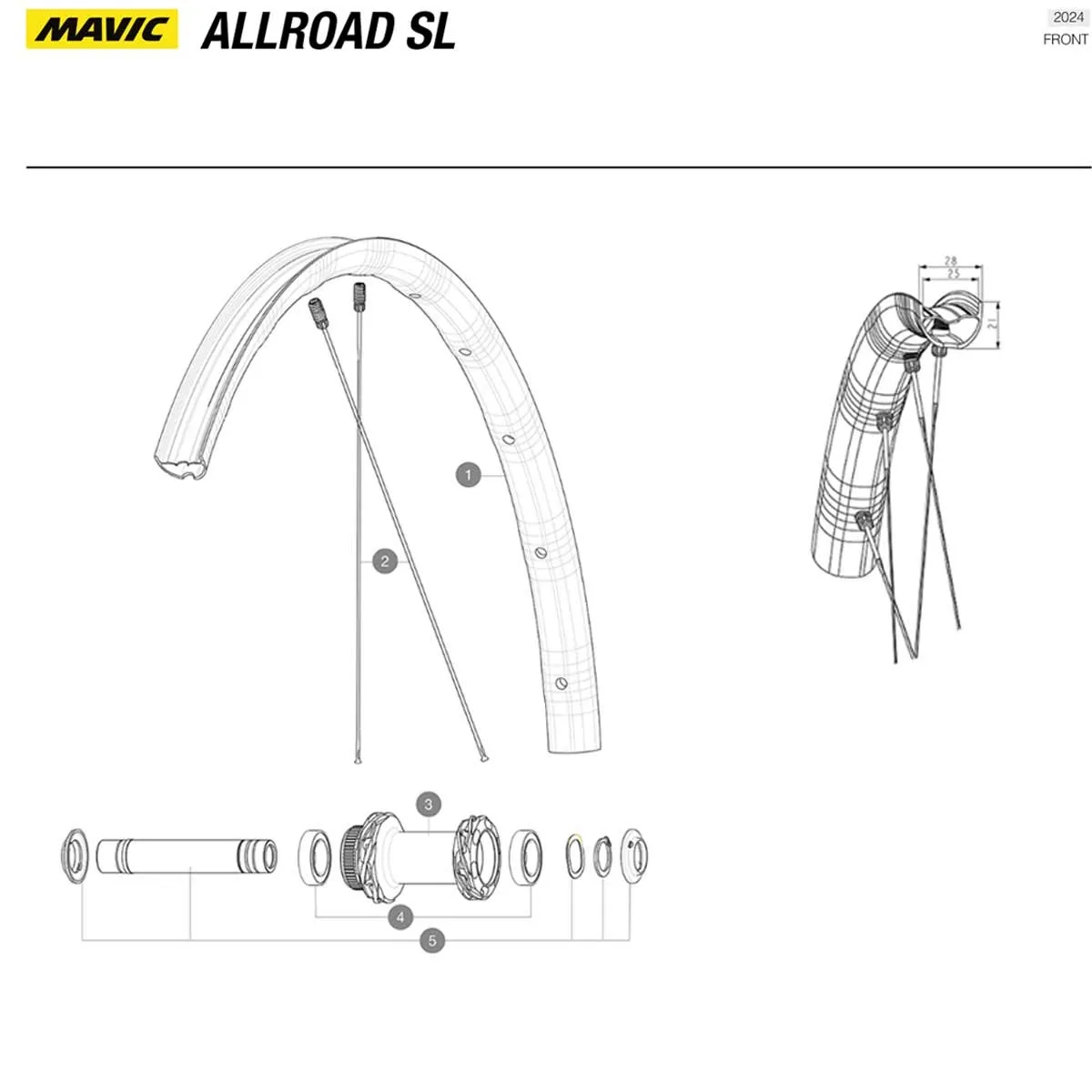 Mavic Allroad SL Vorderrad Disc CL 28 Zoll / 700C