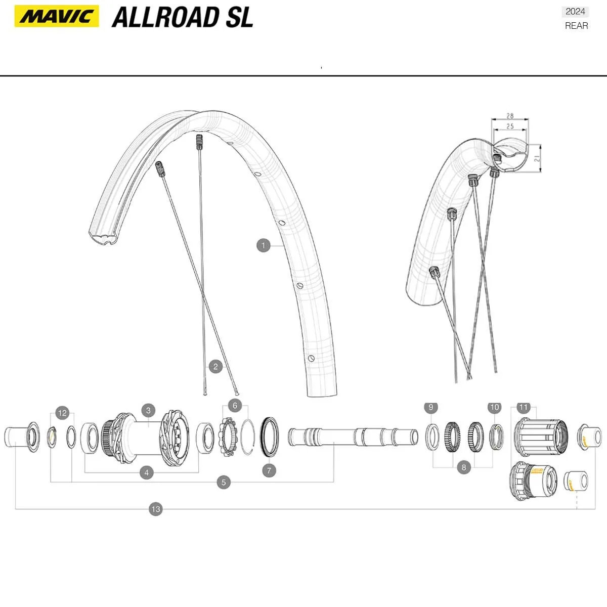 Mavic Allroad SL Hinterrad Disc CL 28 Zoll / 700C