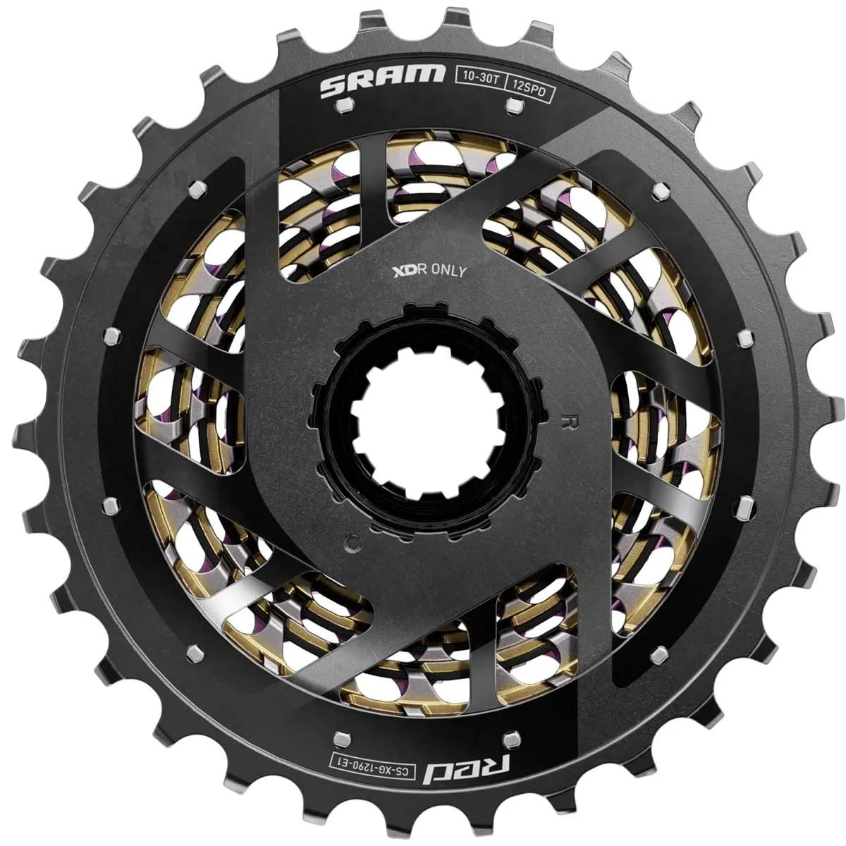Sram Red AXS E1 Kassette XG-1290 XDR 12-fach Rainbow 10-36 Zähne