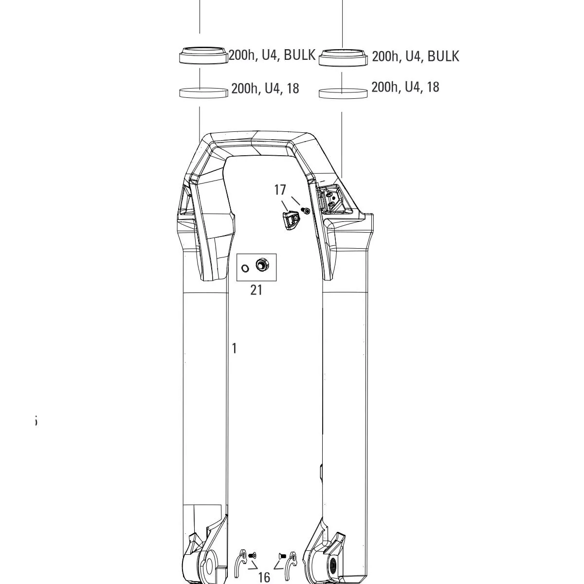 RockShox ZEB Federgabel Typ A Ersatzteil | 27,5 Zoll Unterbeine Boost 15x110mm Gloss-Black Nr 1