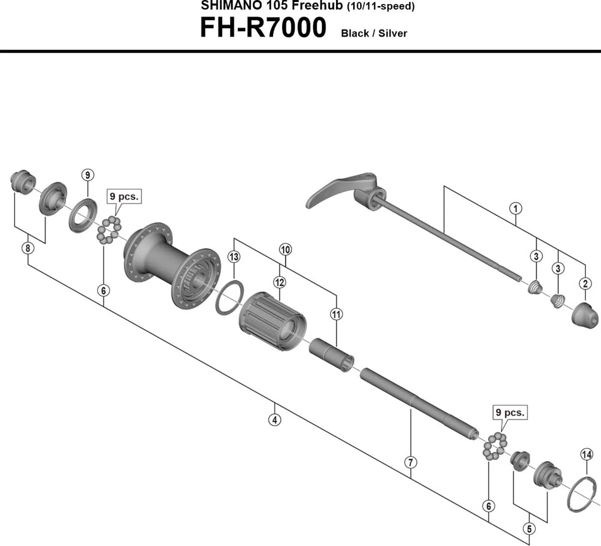 Shimano 105 FH-5800 / FH-R7000 Hinterradnaben Ersatzteil | Freilaufkörper Nr 12