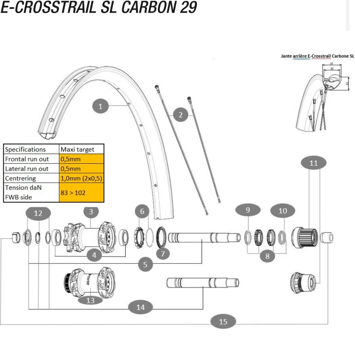 Mavic E-Crosstrail SL Carbon 29 Zoll Ersatzfelge