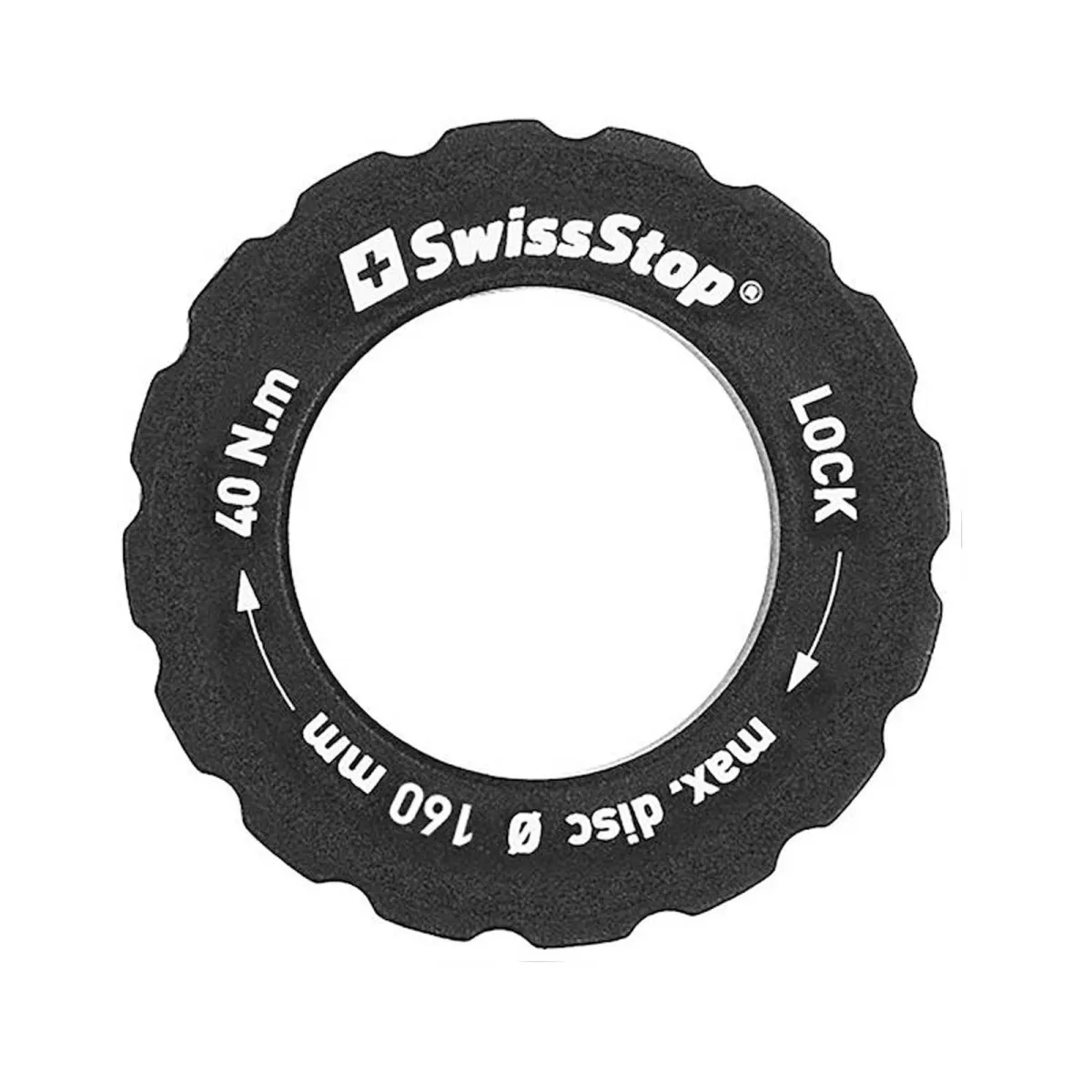SwissStop Centerlock Verschlussring Road - external Lockring schwarz