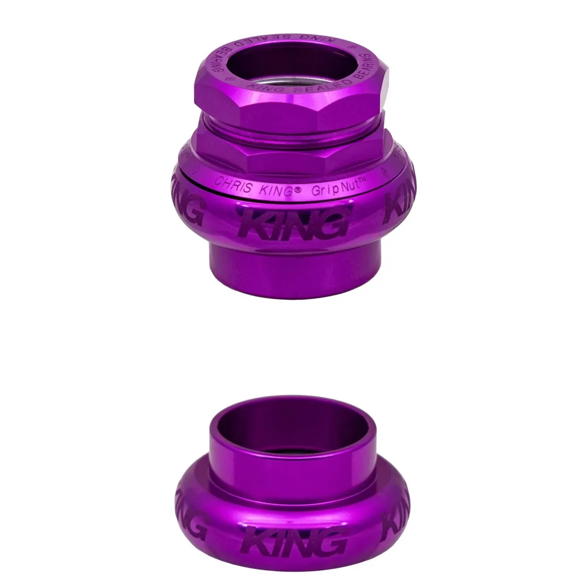 Chris King GripNut EC34 Steuersatz | Sotto Voce 3D violett 1 1/8 Zoll Gewinde