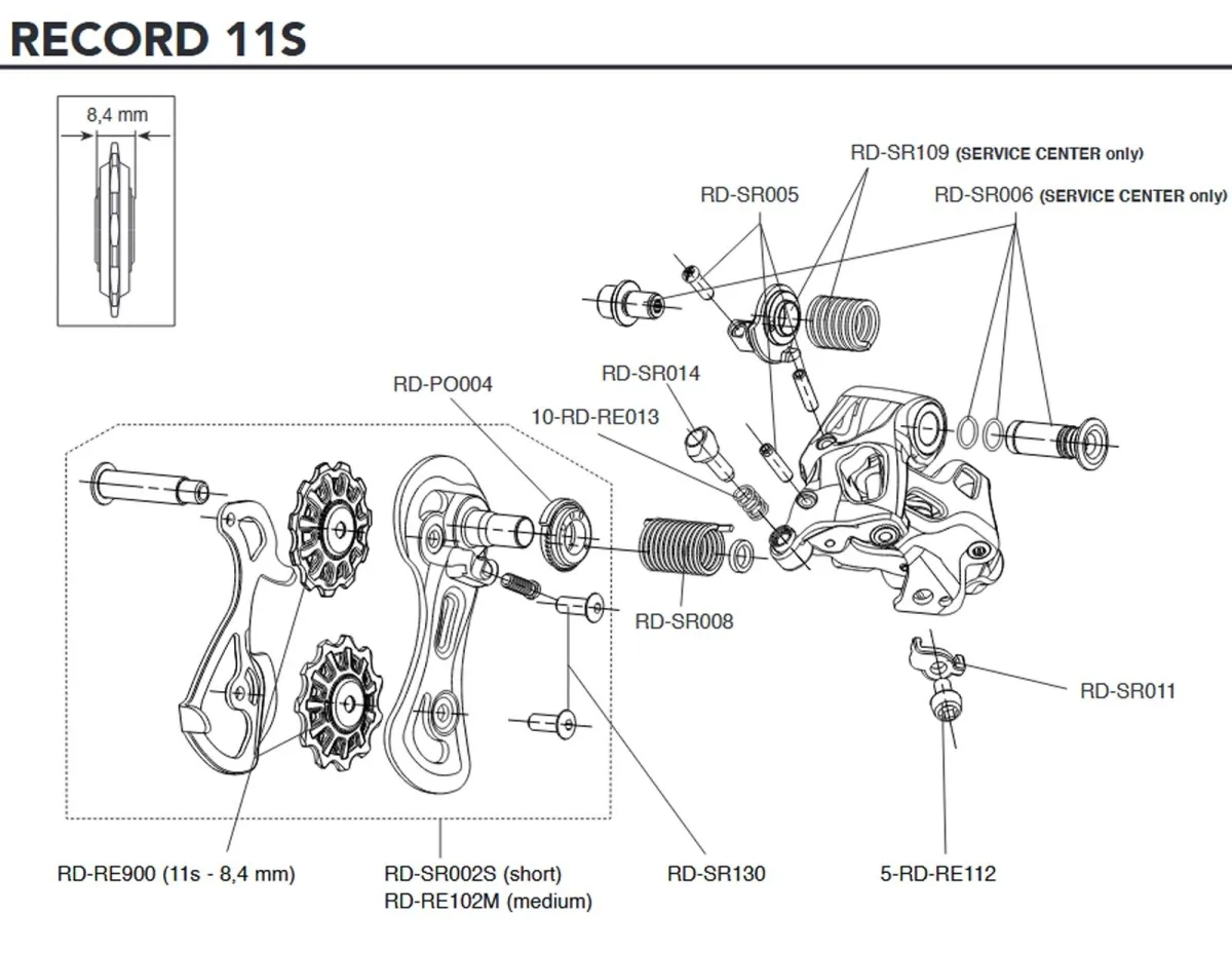 Campagnolo Schaltwerk Ersatzteil RD-SR008 | Rückstellfeder Kettenkäfig