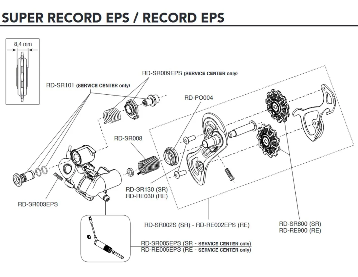 Campagnolo Record EPS 11s Schaltwerk Ersatzteil RD-RE030 | Schaltröllchenschrauben 2 Stück