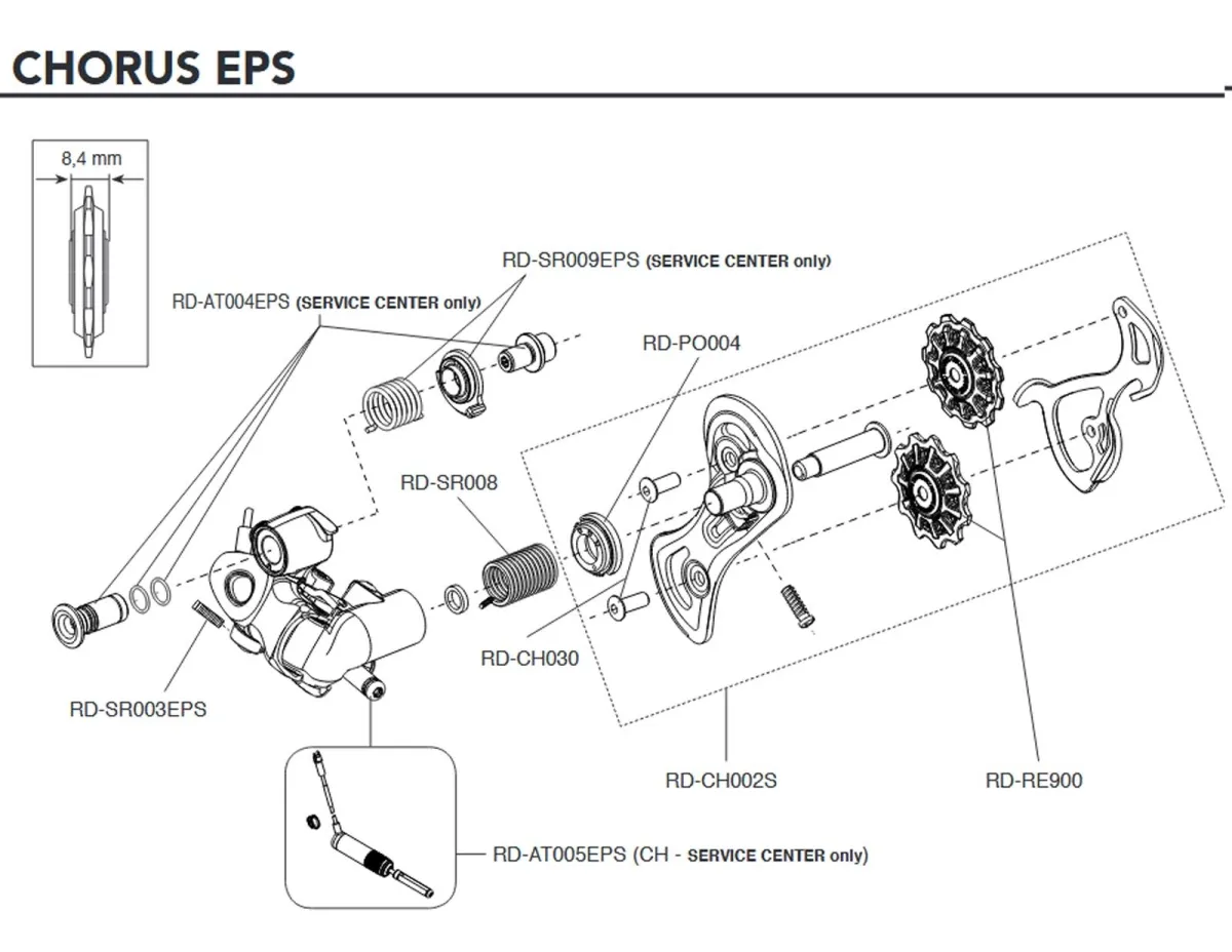 Campagnolo 11s Schaltwerk Ersatzteil RD-SR003EPS | Stellschraube Innenanschlag
