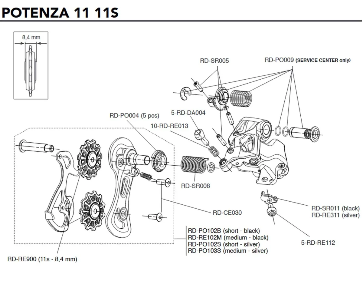 Campagnolo Schaltwerk Ersatzteil RD-CE030 | Schaltröllchenschrauben