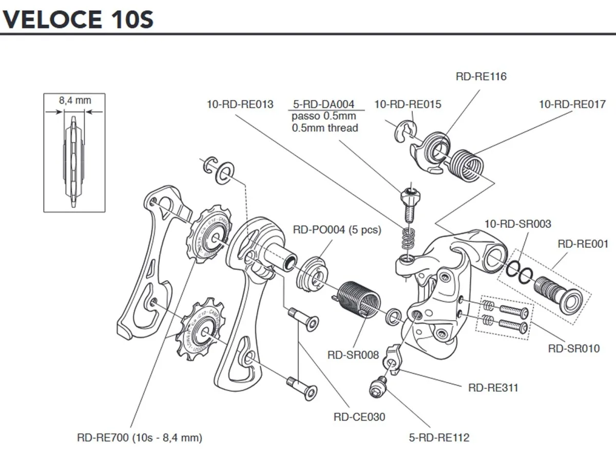Campagnolo Schaltwerk Ersatzteil RD-CE030 | Schaltröllchenschrauben