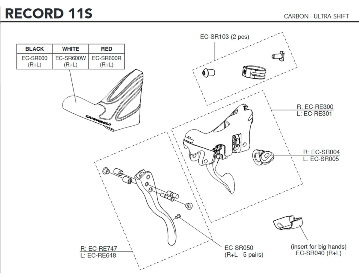 Campagnolo Brems-Schalthebel Ersatzteil EC-SR103 | Klemmschelle + Schraube 2 Stück