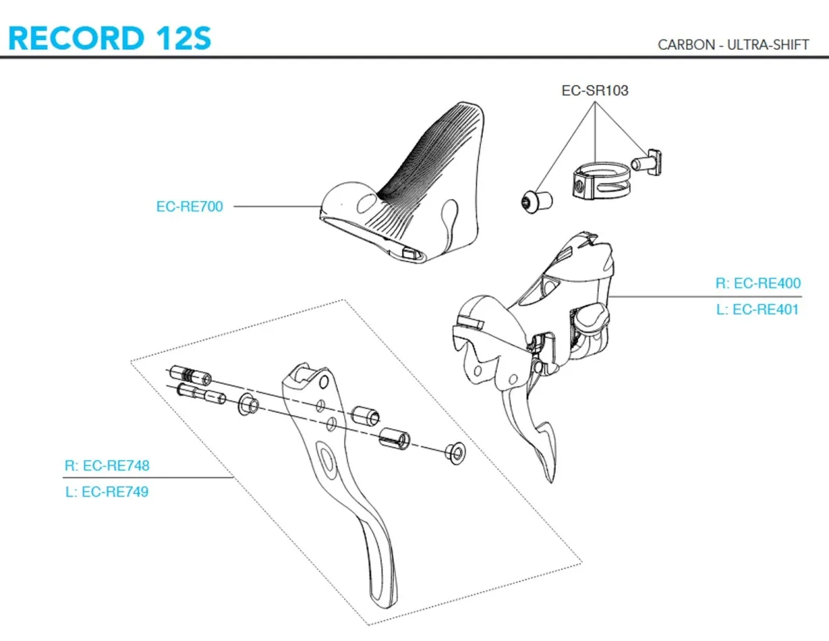 Campagnolo Brems-Schalthebel Ersatzteil EC-SR103 | Klemmschelle + Schraube 2 Stück
