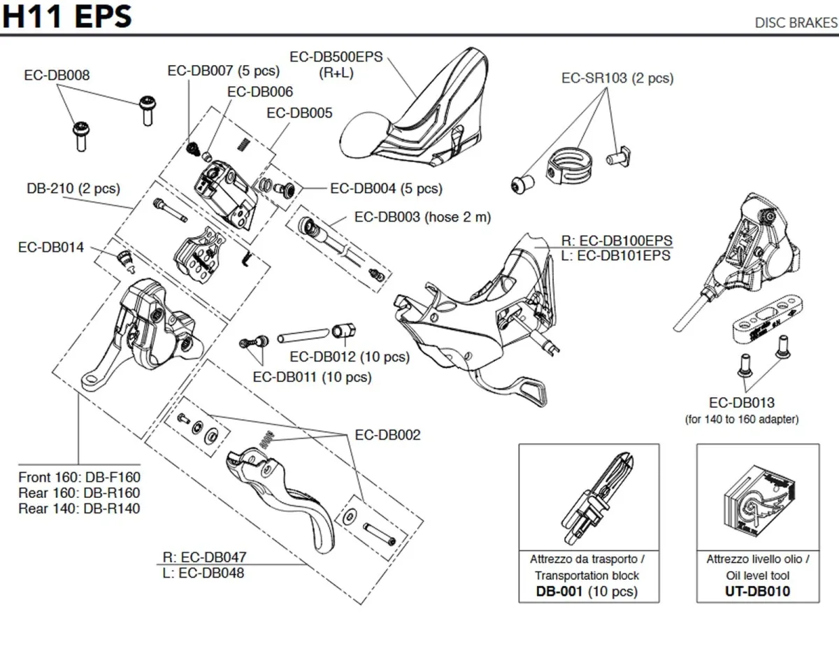 Campagnolo Brems-Schalthebel Ersatzteil EC-DB013 | Schrauben Bremssatteladapter