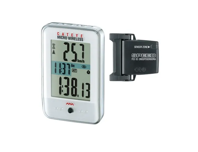 Cat Eye MIcro Wireless CC MC100 Fahrrad Computer silber