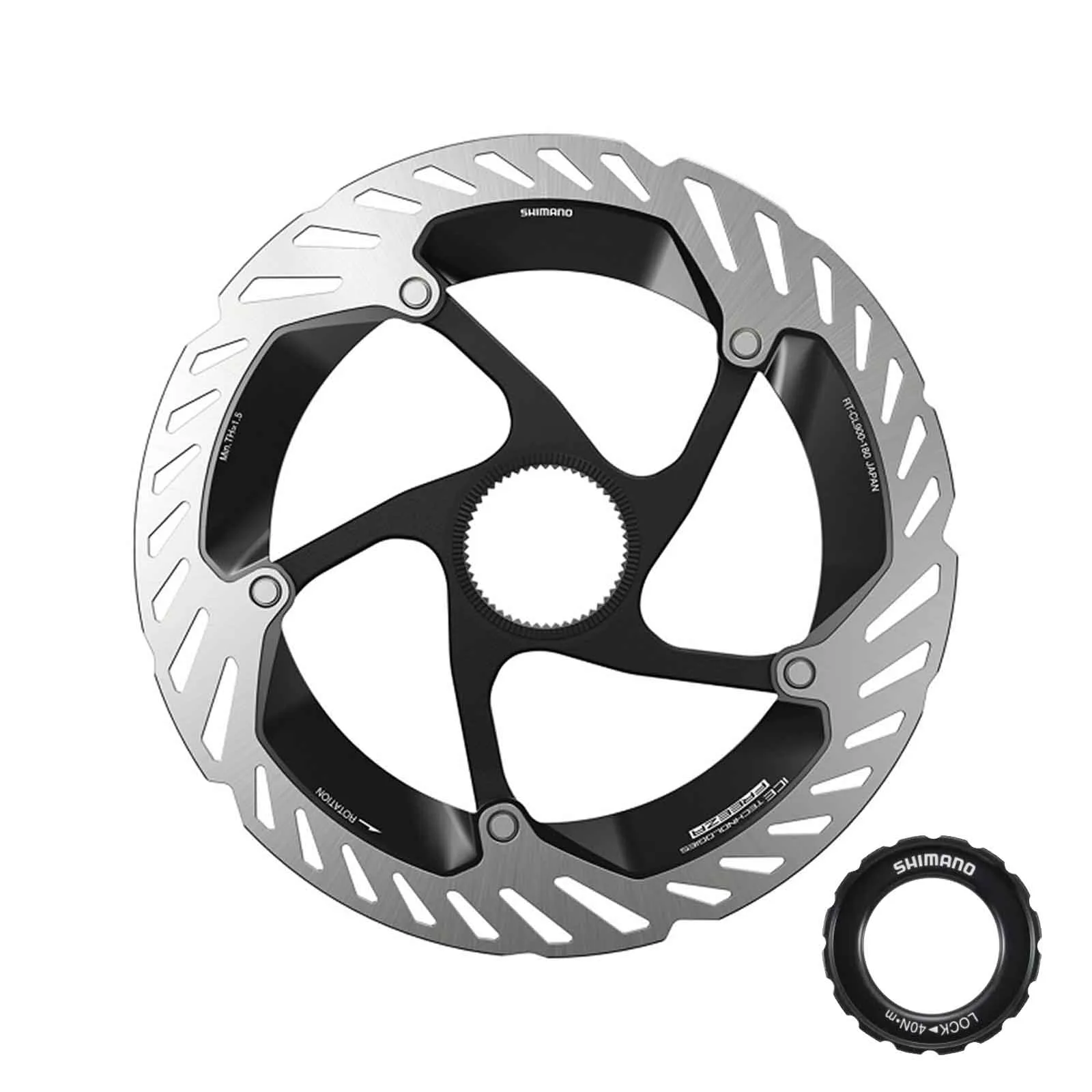 Shimano XTR Bremsscheibe RT-CL900-E IceTech | 180 mm Centerlock externer Lockring