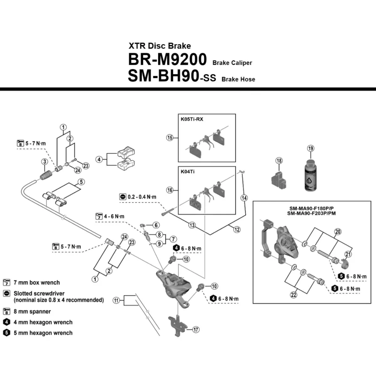Discset Shimano XTR M9200 XC Scheibenbremsen 2-Kolben komplett