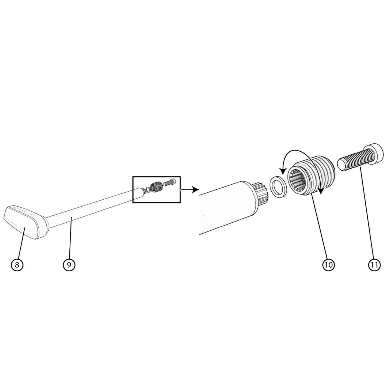 Classified Powershift Gewindeende für Steckackse M12x1,5mm - Länge 17,5mm