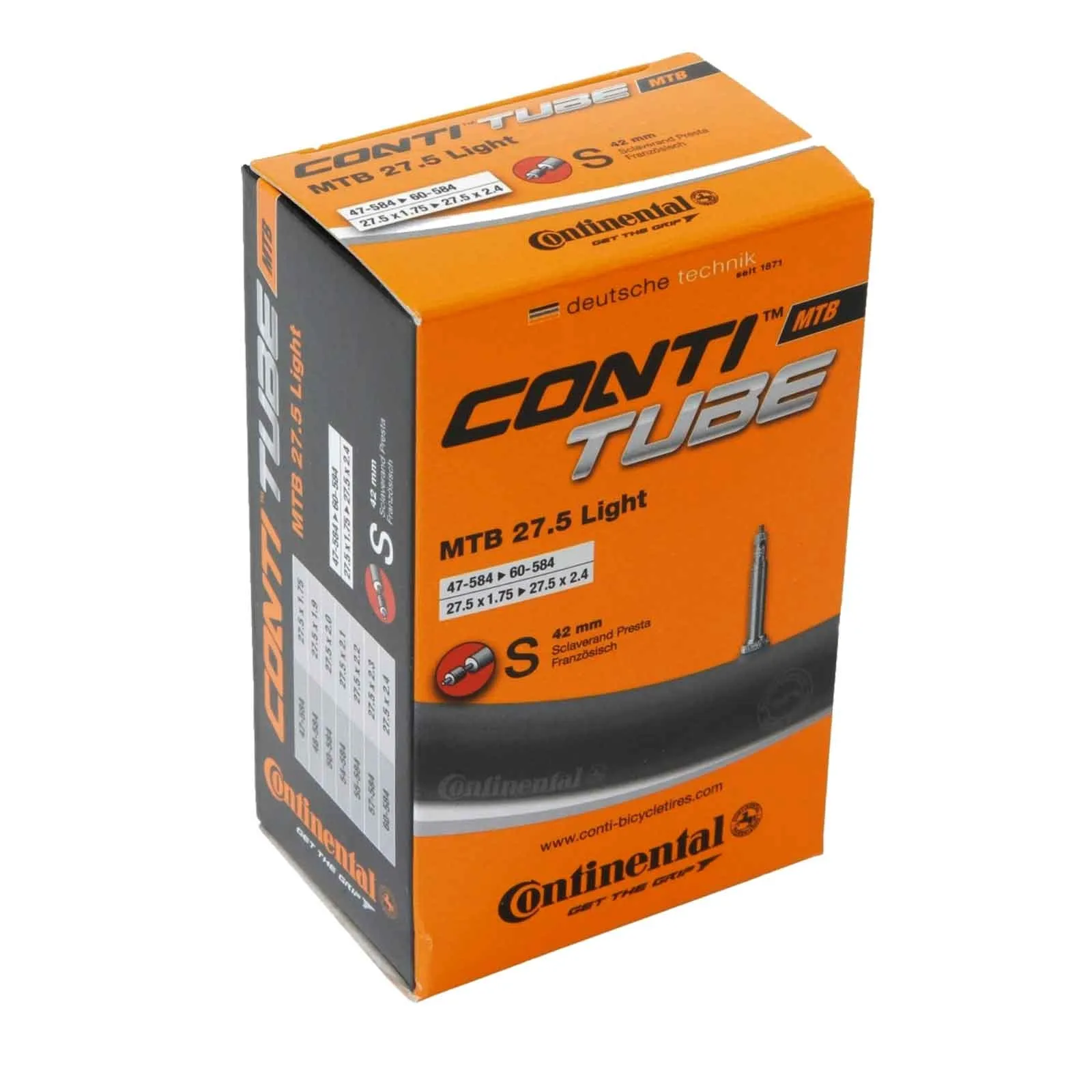 Continental Butyl Schlauch MTB light 27,5 Zoll x 1.75-2.4 | Sclaverand Ventil 42 mm