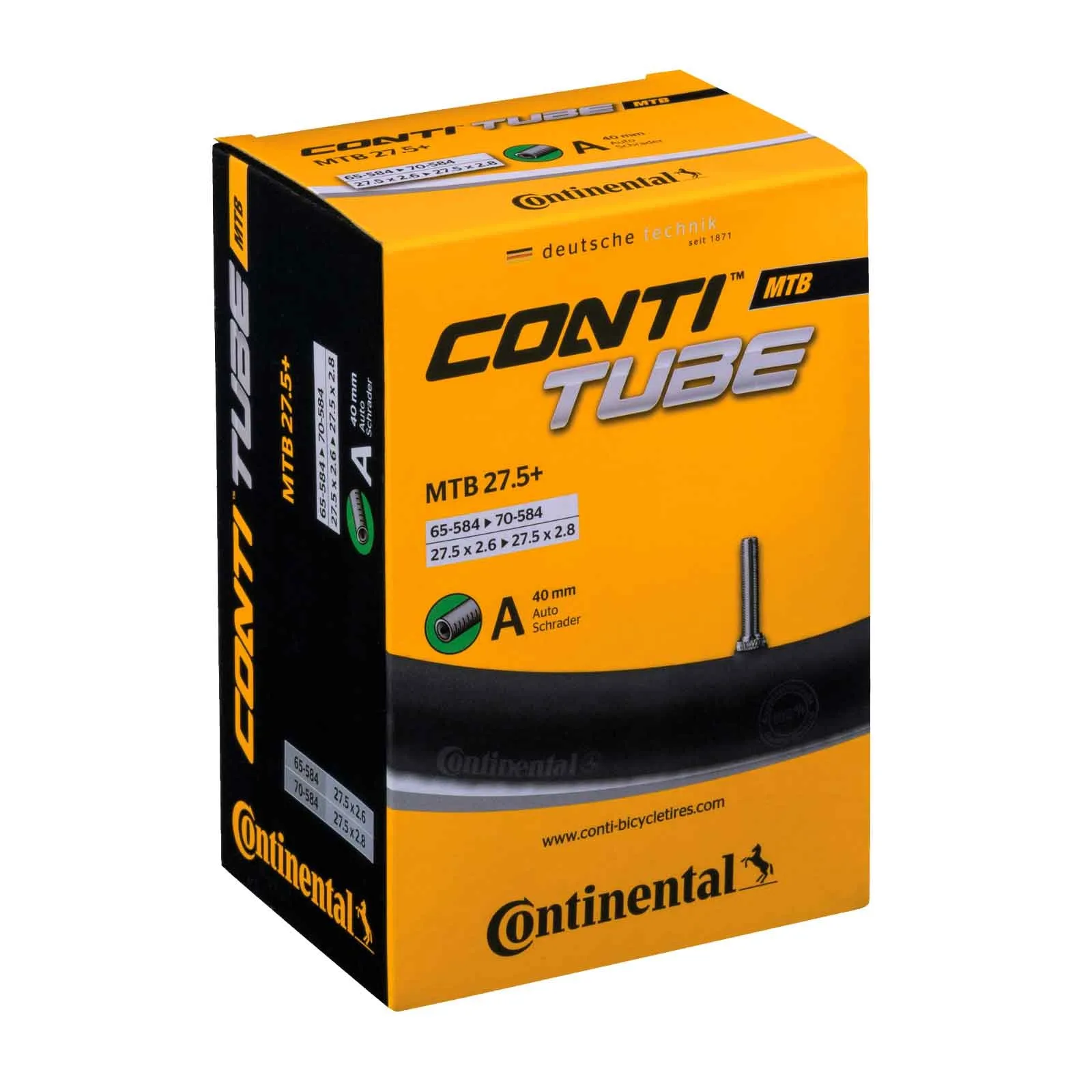 Continental Butyl Schlauch MTB Wide 27,5+ Zoll x 2,6-2.8 | Auto Ventil 40 mm