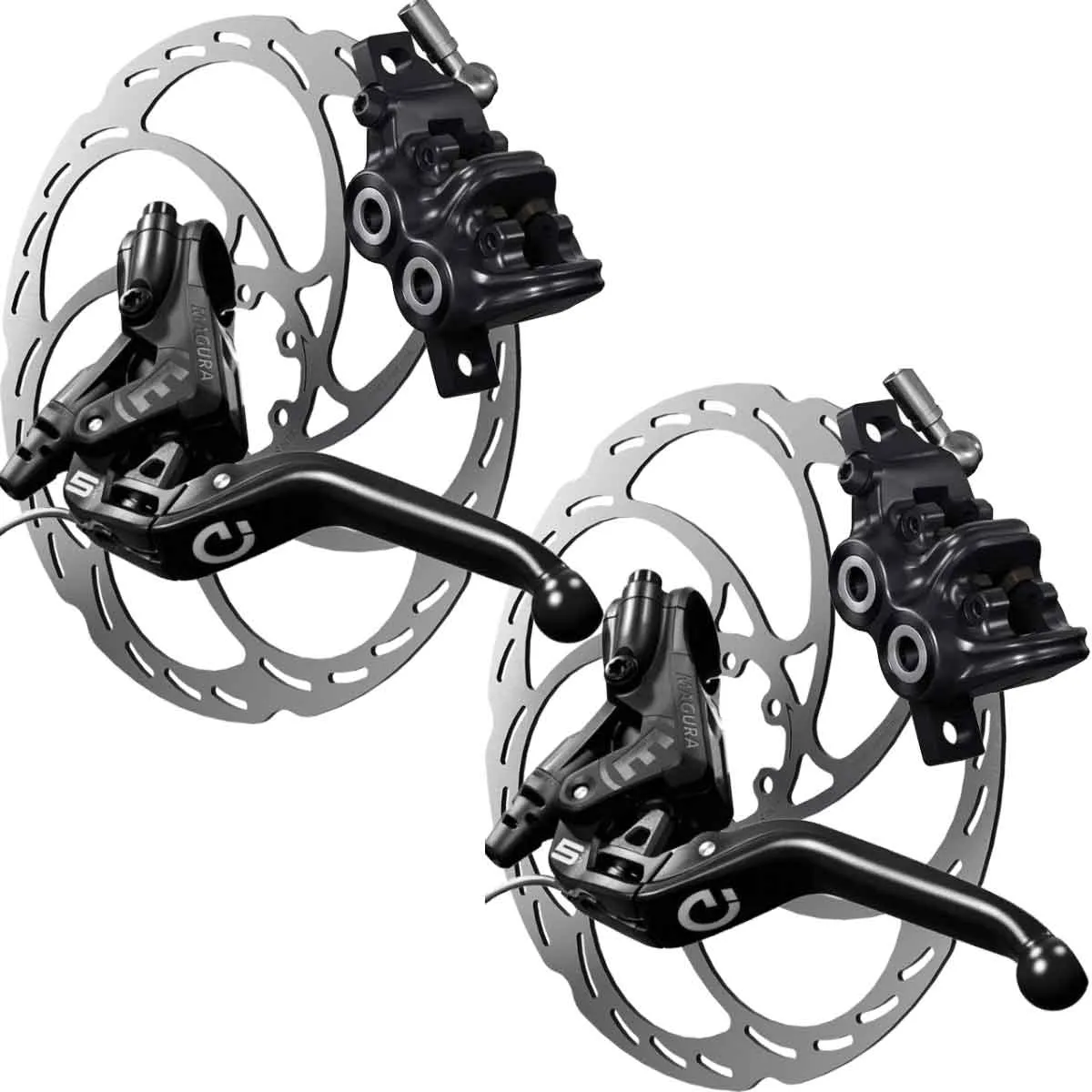 Disc Brake Set | Magura MT5e Higo Schliesser NO Bremsen + MDR-S 2.0 Scheiben 6 Loch