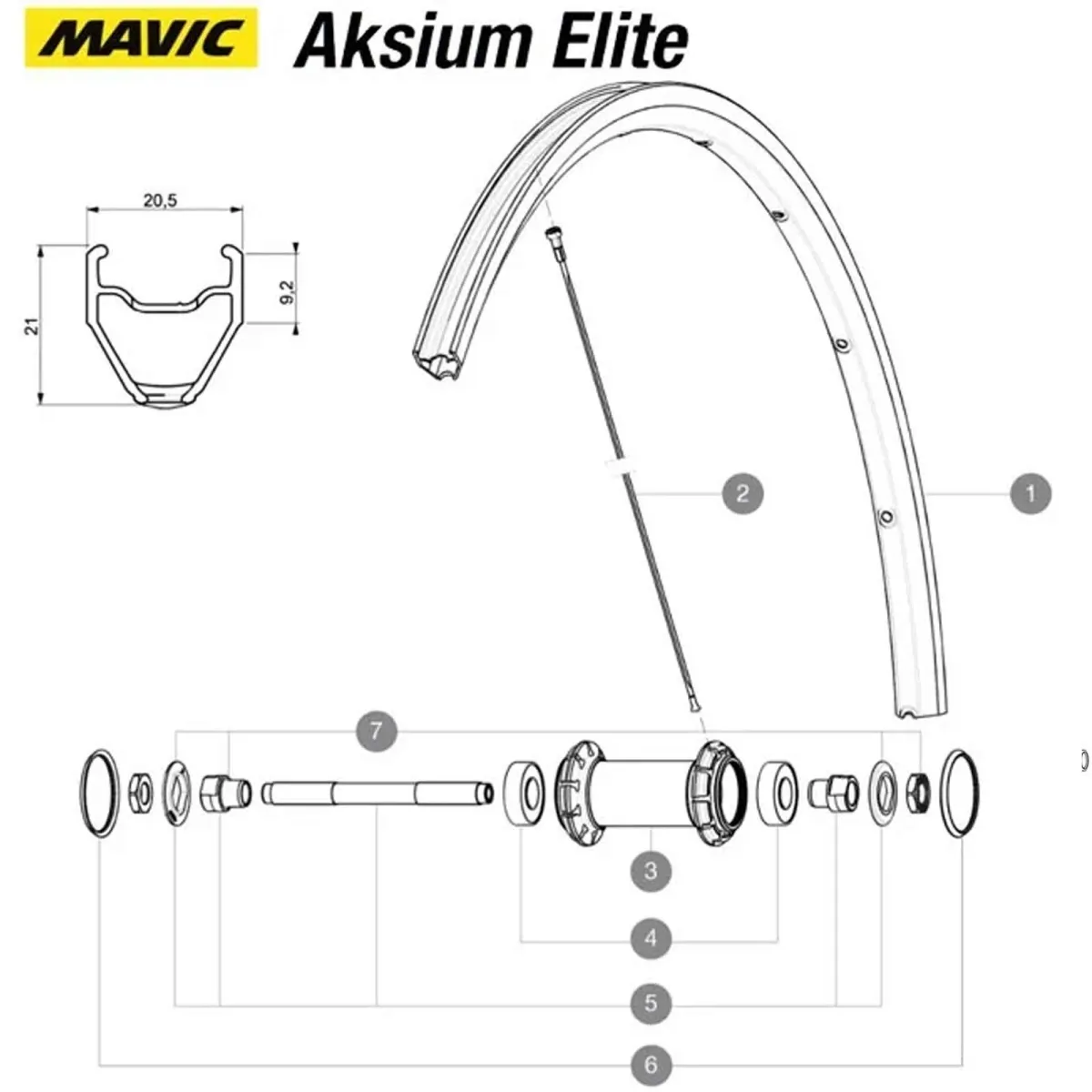 Mavic Aksium / Cosmic / Ksyrium Lagerabdeckung + Verschraubung Set für 1 Seite