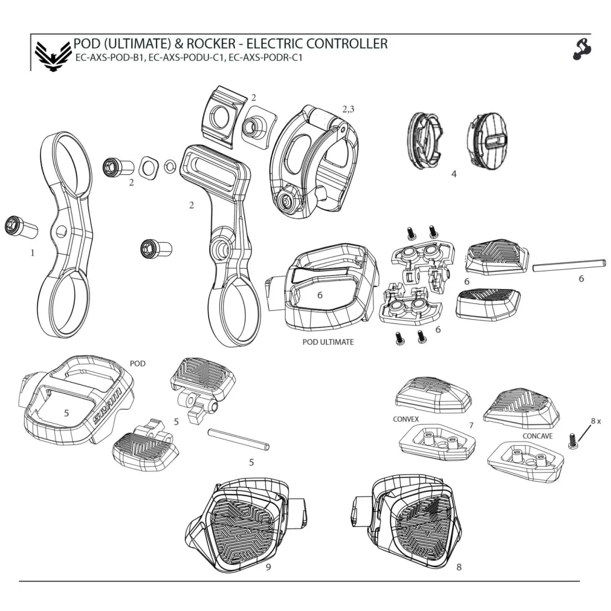 Sram AXS POD Ultimate C1 Ersatzteil | HMI Module Cover Kit